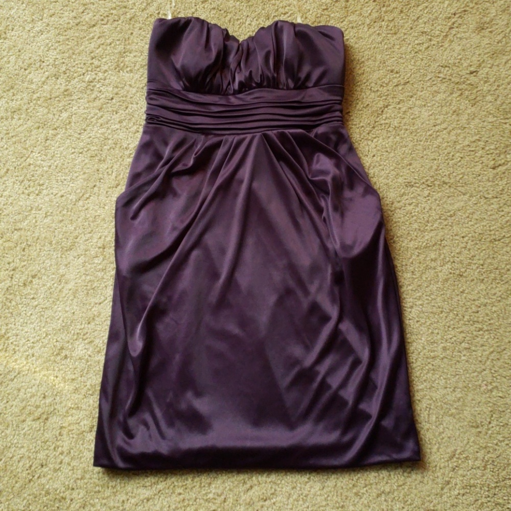 Teeze Me L Purple Strapless Dress